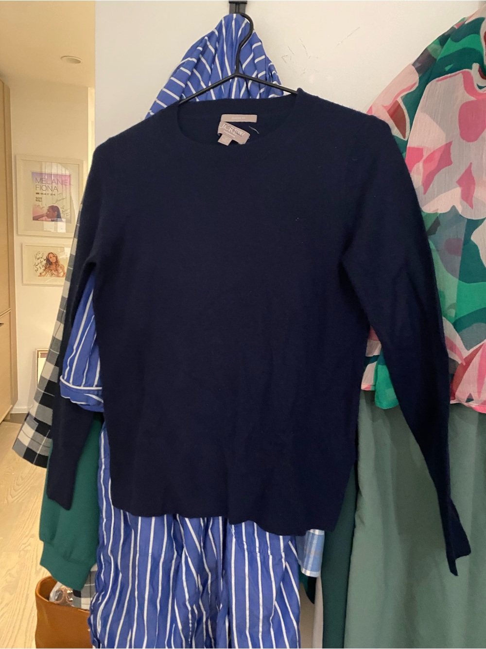 J. Crew Navy Crewneck Sweater - Women's - Size XS - Cashmere